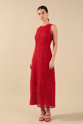 ENDLESS ROSE - Chloe Textured Sleeveless Midi Dress - DRESSES available at Objectrare