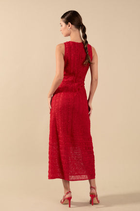 ENDLESS ROSE - Chloe Textured Sleeveless Midi Dress - DRESSES available at Objectrare
