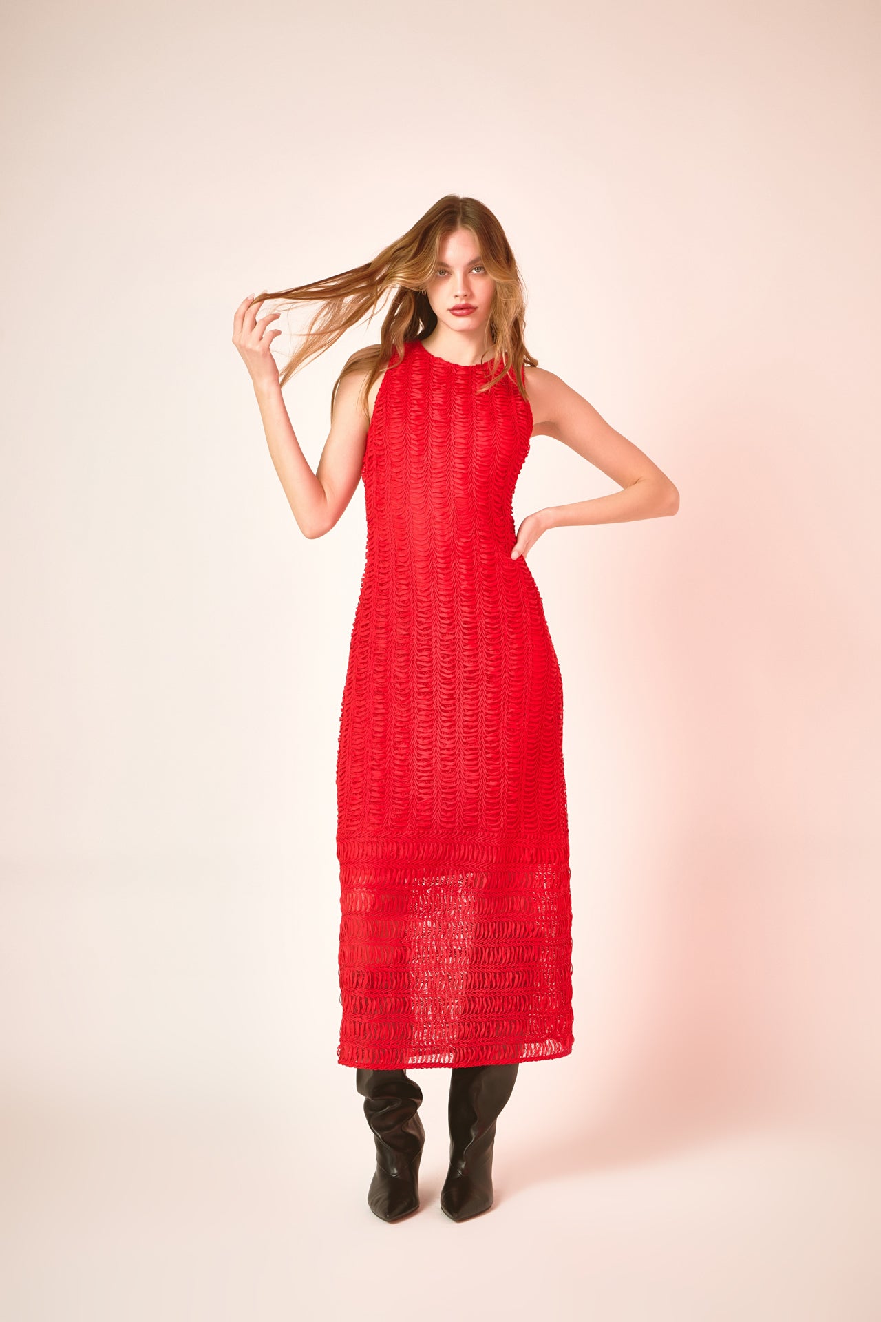 ENDLESS ROSE - Endless Rose - Chloe Textured Sleeveless Maxi Dress - DRESSES available at Objectrare