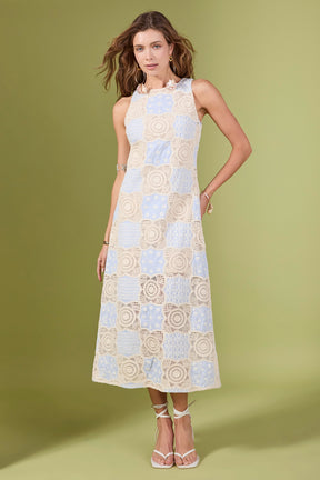 ENGLISH FACTORY - Crochet Patchwork Sleeveless Dress - DRESSES available at Objectrare