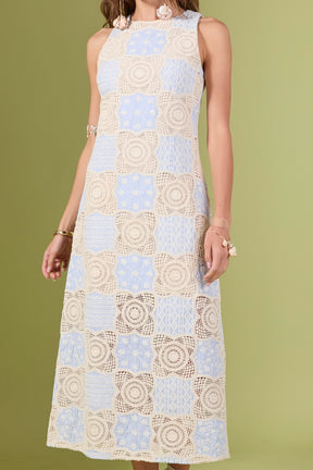 ENGLISH FACTORY - Crochet Patchwork Sleeveless Dress - DRESSES available at Objectrare