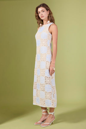 ENGLISH FACTORY - Crochet Patchwork Sleeveless Dress - DRESSES available at Objectrare