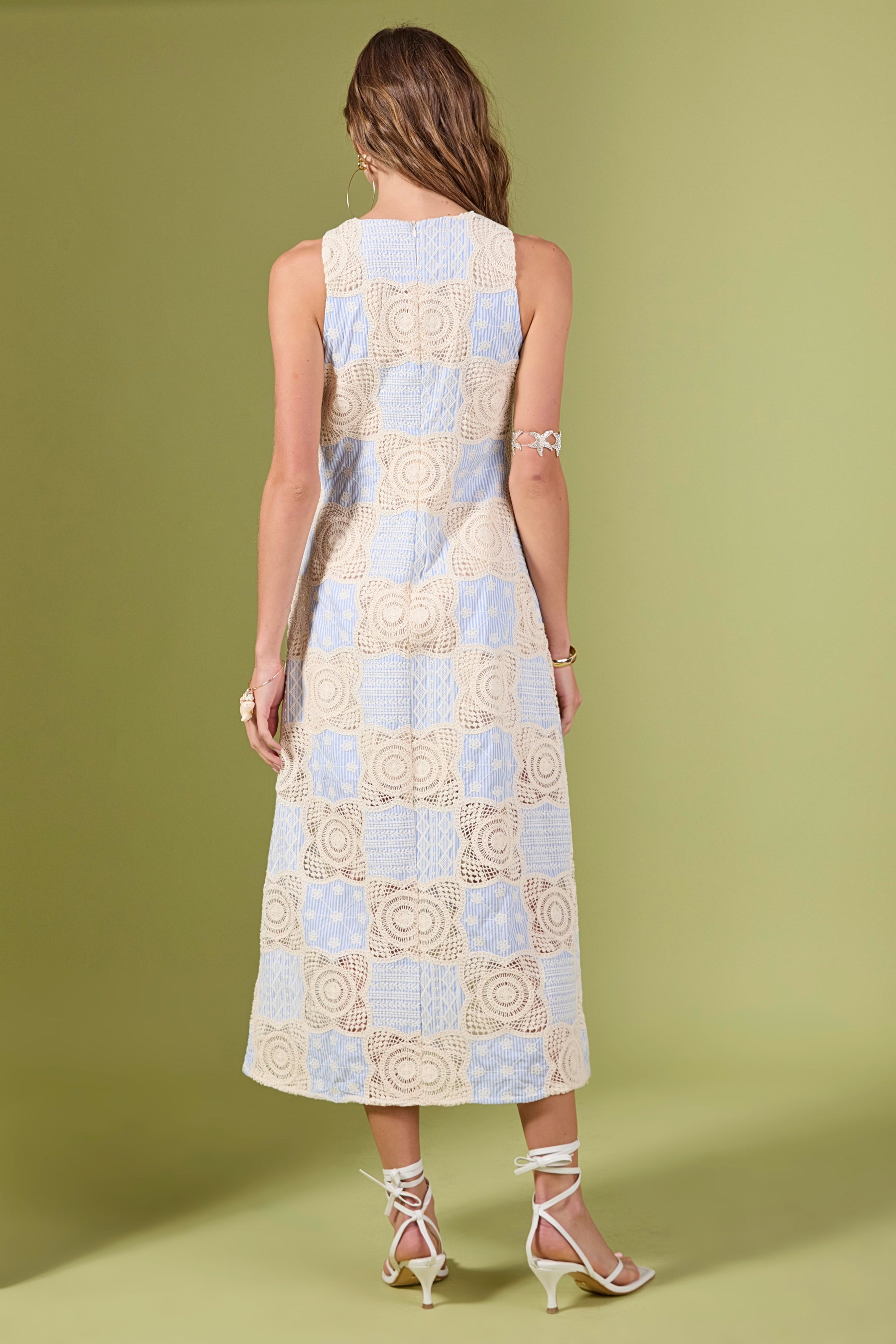 ENGLISH FACTORY - Crochet Patchwork Sleeveless Dress - DRESSES available at Objectrare