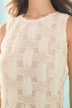 ENDLESS ROSE - Grid Textured Sleeveless Midi Dress - DRESSES available at Objectrare