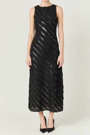 ENDLESS ROSE - Textured Sleeveless Maxi Dress - DRESSES available at Objectrare
