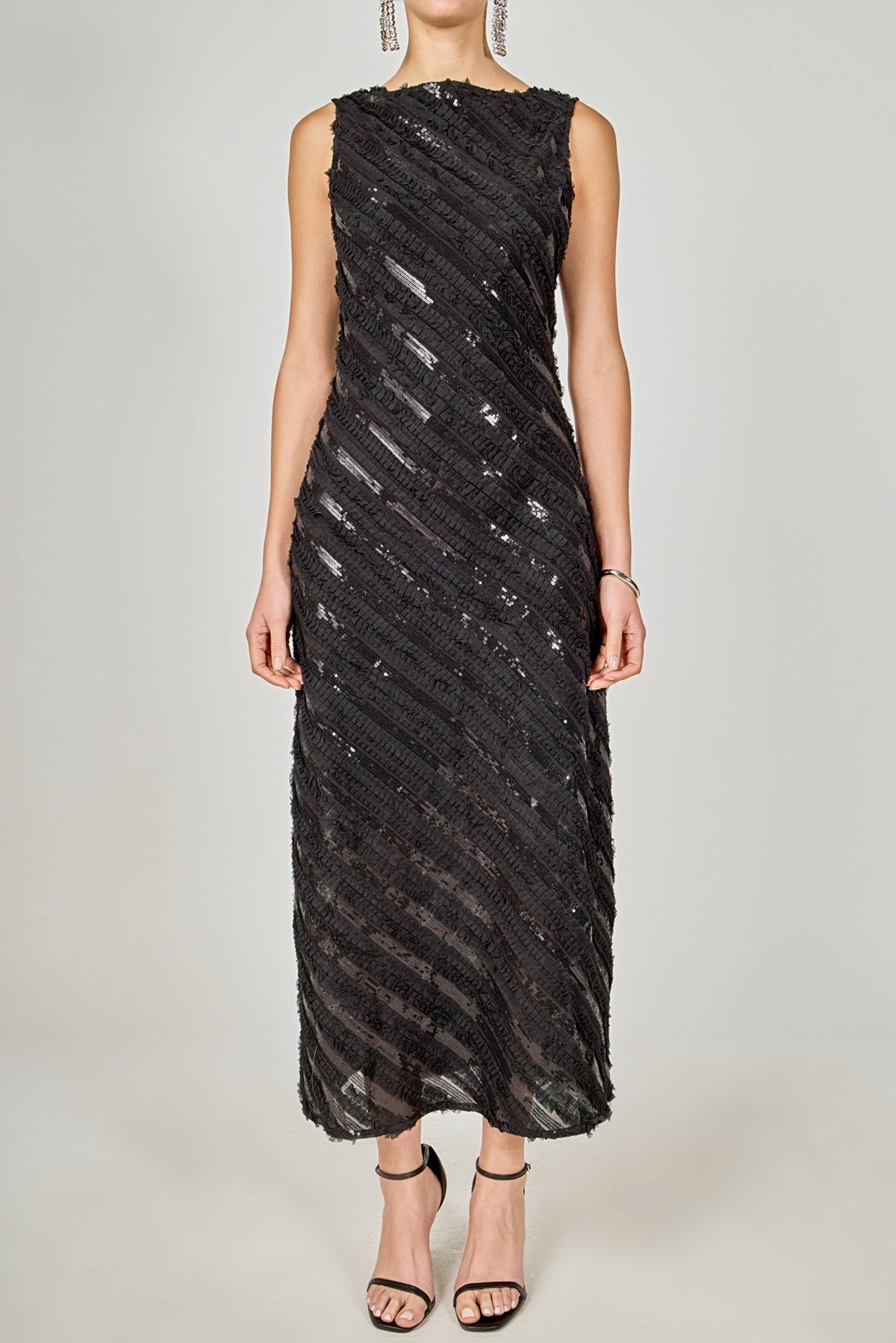 ENDLESS ROSE - Textured Sleeveless Maxi Dress - DRESSES available at Objectrare