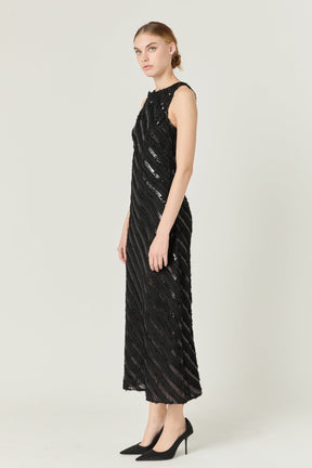 ENDLESS ROSE - Textured Sleeveless Maxi Dress - DRESSES available at Objectrare