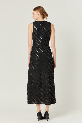 ENDLESS ROSE - Textured Sleeveless Maxi Dress - DRESSES available at Objectrare