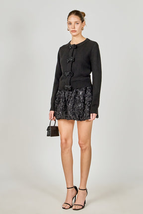 ENDLESS ROSE - Colette Floral Sequin Bubble Mini Skirt - SKIRTS available at Objectrare