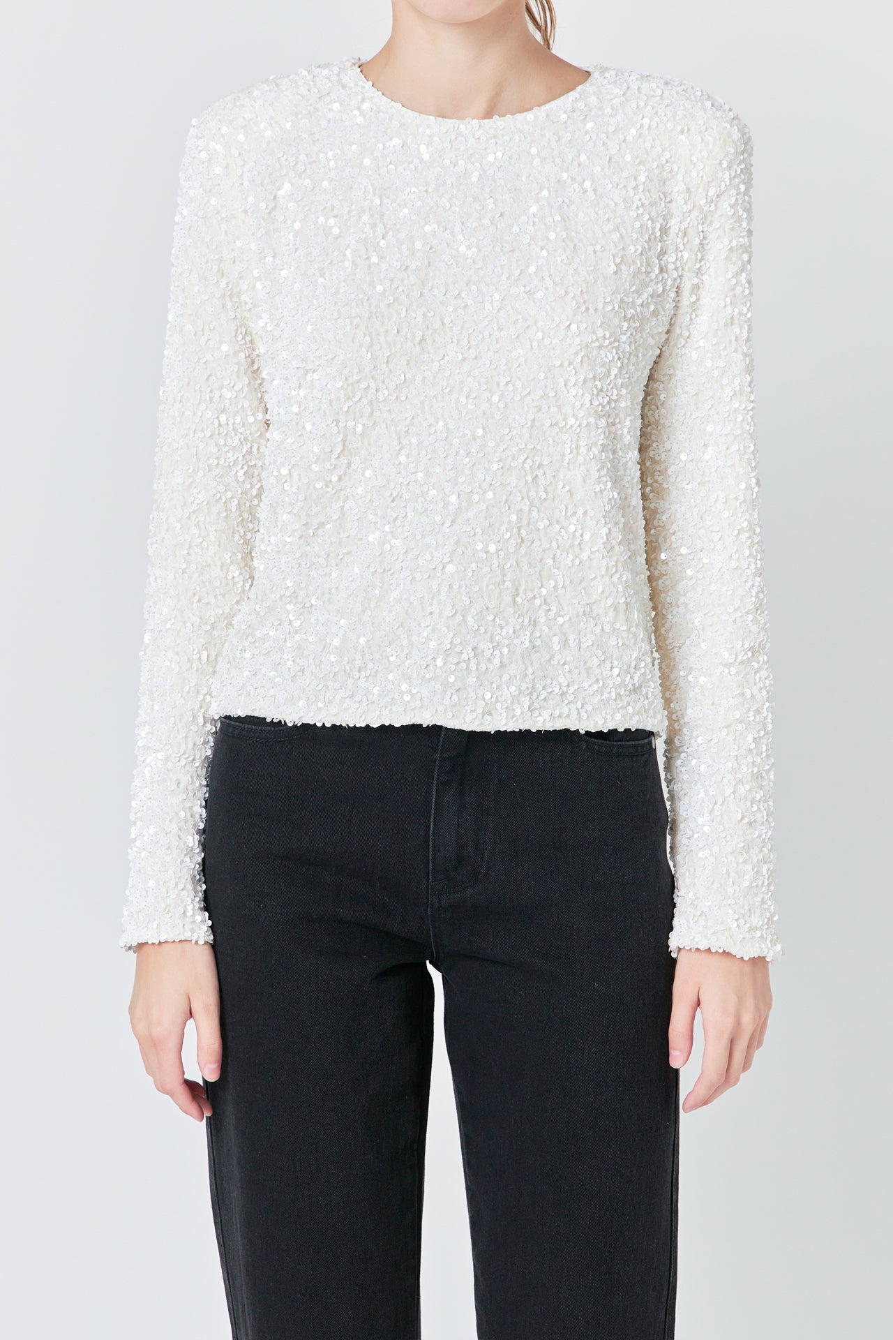 ENDLESS ROSE - Sequins Long Sleeve Top - TOPS available at Objectrare