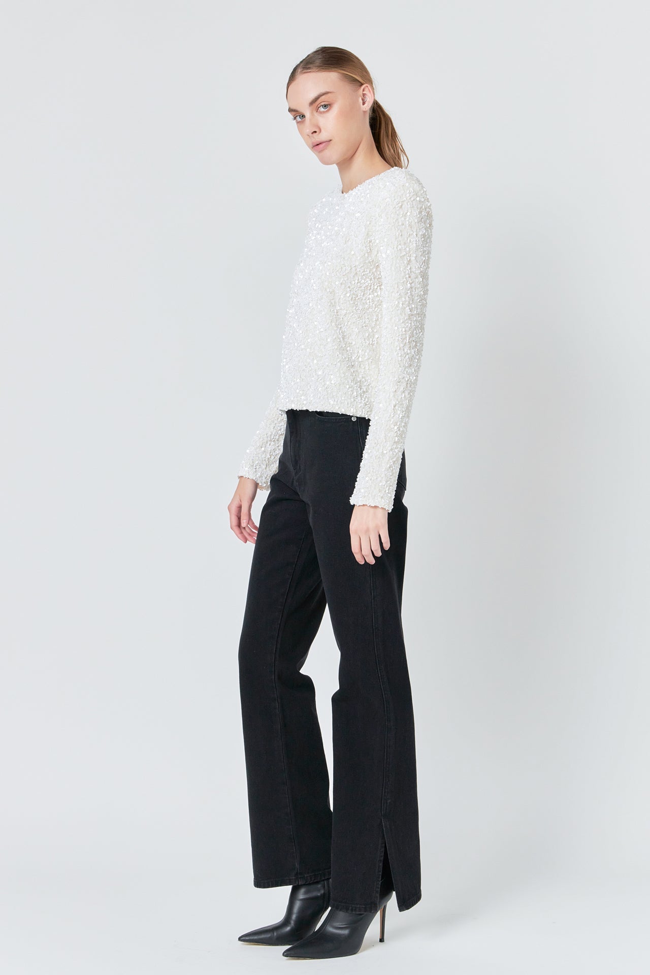 ENDLESS ROSE - Sequins Long Sleeve Top - TOPS available at Objectrare