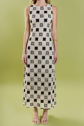 ENGLISH FACTORY - Crochet Patchwork Sleeveless Dress - DRESSES available at Objectrare