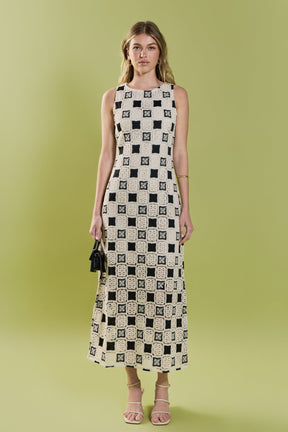 ENGLISH FACTORY - Crochet Patchwork Sleeveless Dress - DRESSES available at Objectrare