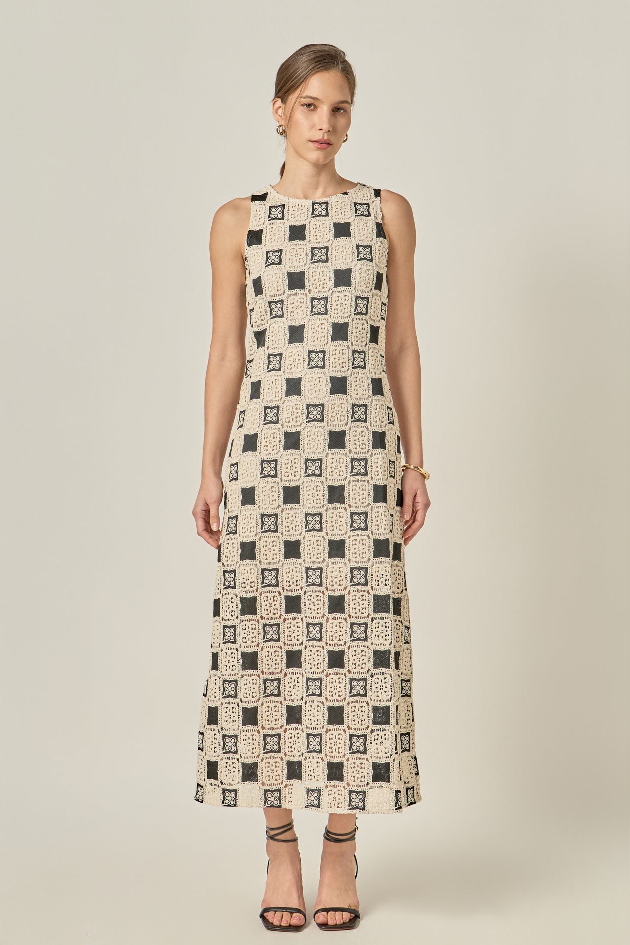 ENGLISH FACTORY - Crochet Patchwork Sleeveless Dress - DRESSES available at Objectrare