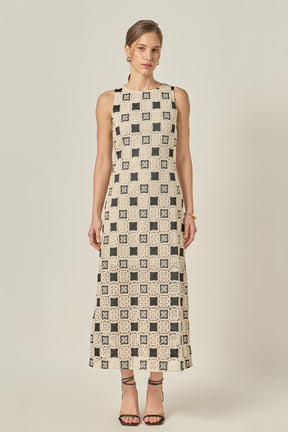 ENGLISH FACTORY - Crochet Patchwork Sleeveless Dress - DRESSES available at Objectrare