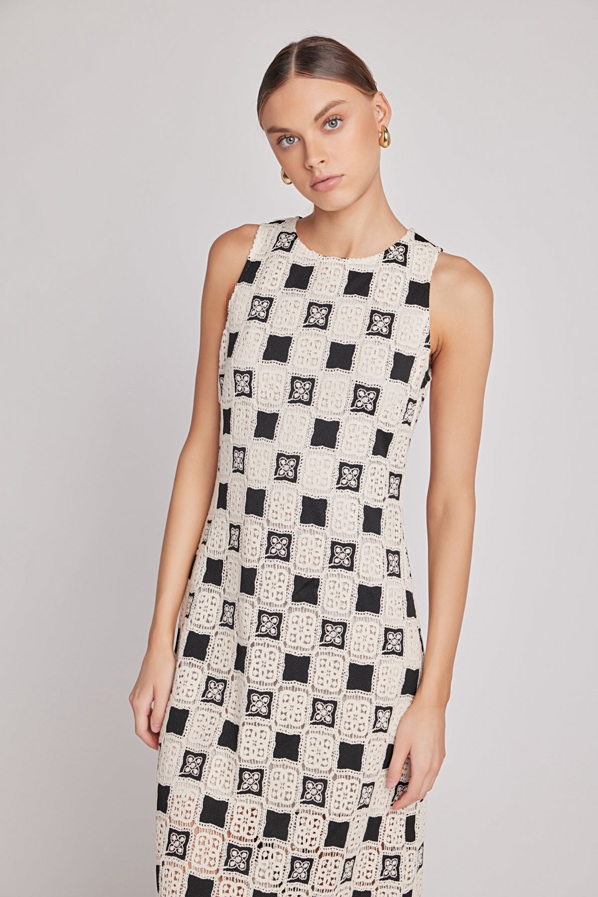 Crochet Patchwork Sleeveless Dress