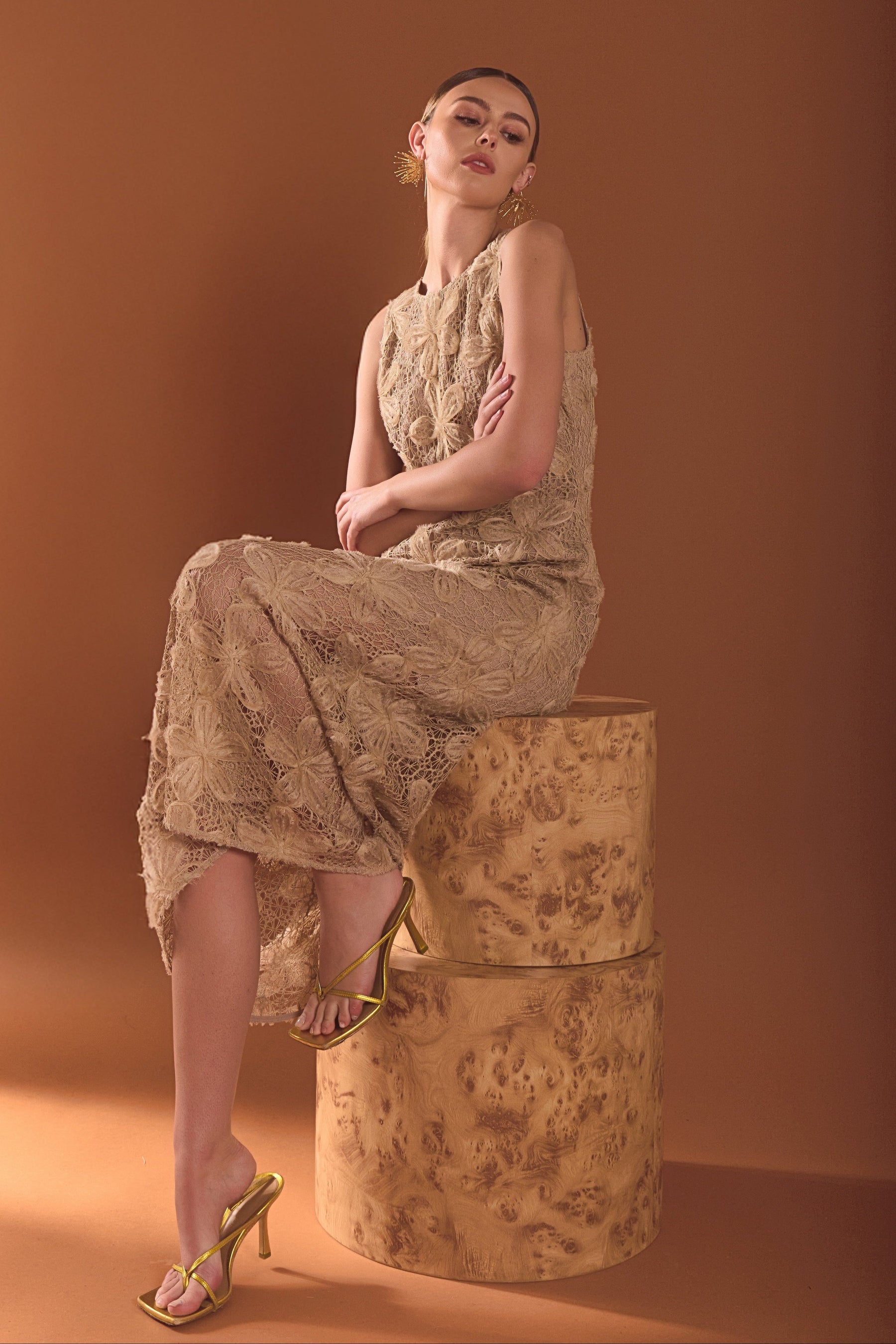 ENDLESS ROSE - Lace Midi Dress - DRESSES available at Objectrare