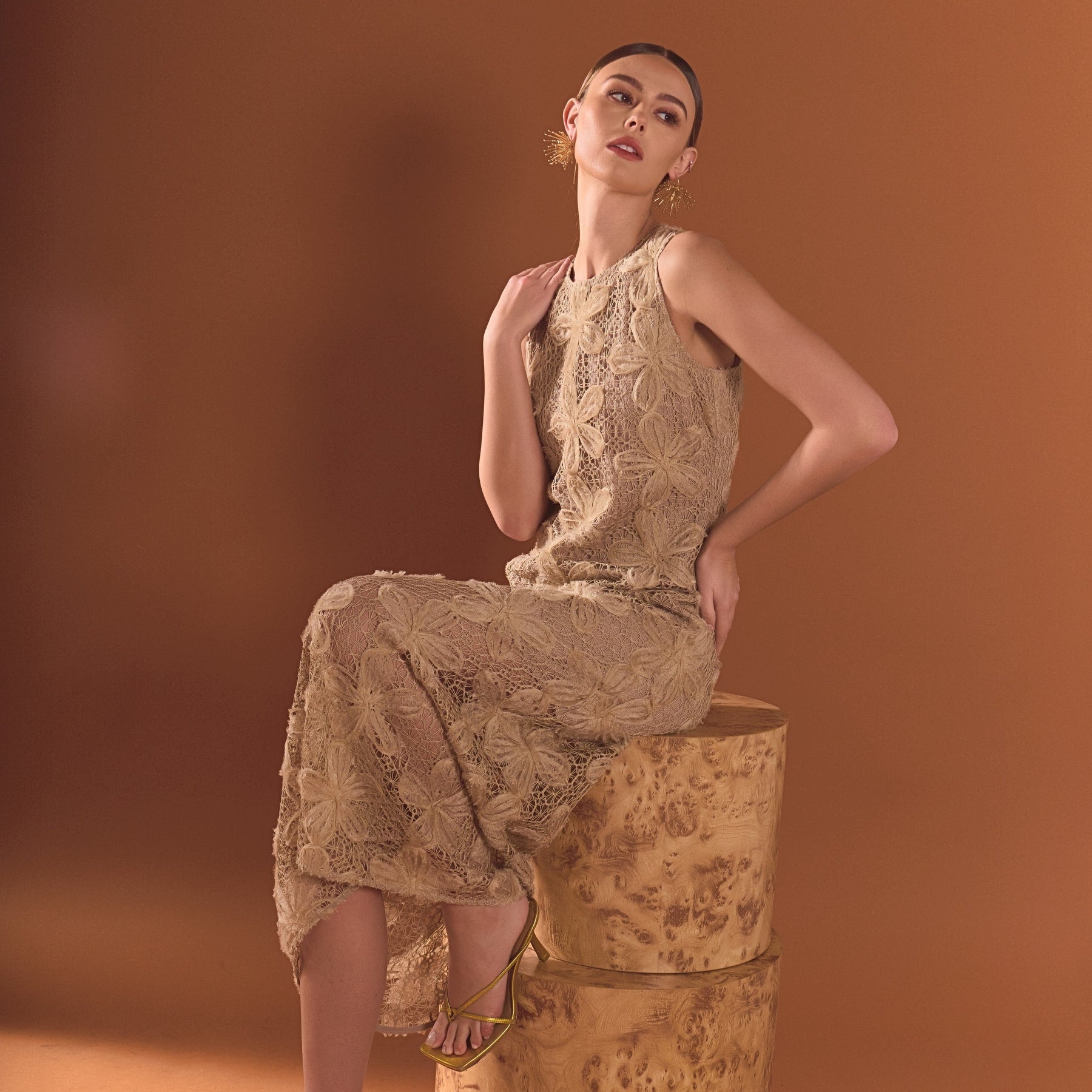 ENDLESS ROSE - Lace Midi Dress - DRESSES available at Objectrare