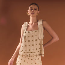 Bow Sleeveless Beaded Top