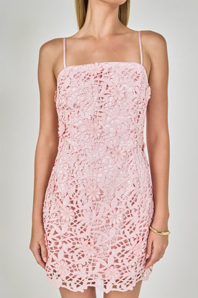 Endless Rose Women's 3D Sequins Lace Mini Dress