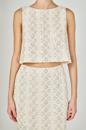 ENDLESS ROSE - Beaded Pearl Top - TOPS available at Objectrare