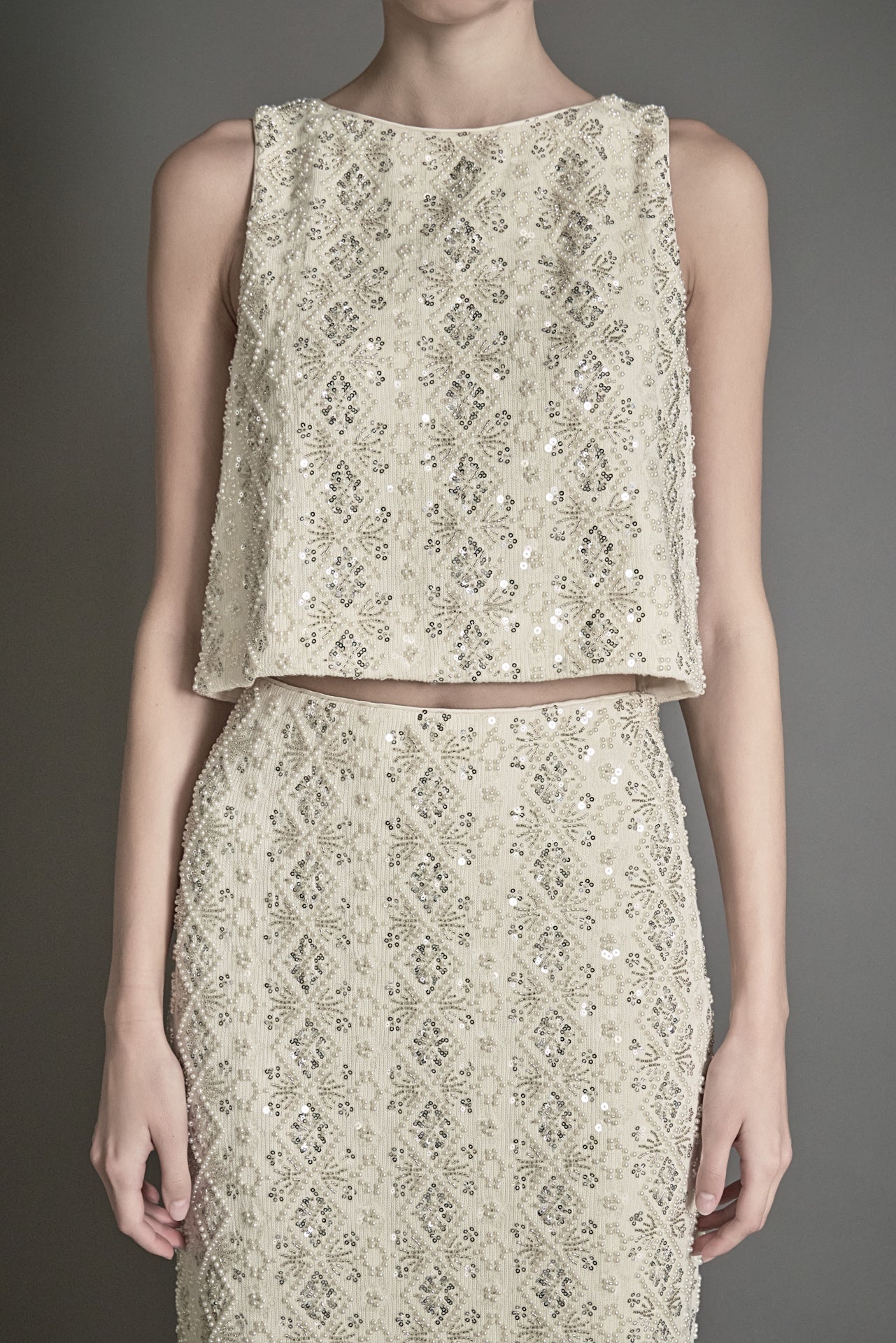 ENDLESS ROSE - Beaded Pearl Top - TOPS available at Objectrare