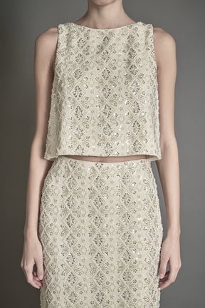 ENDLESS ROSE - Beaded Pearl Top - TOPS available at Objectrare