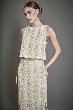 ENDLESS ROSE - Beaded Pearl Top - TOPS available at Objectrare