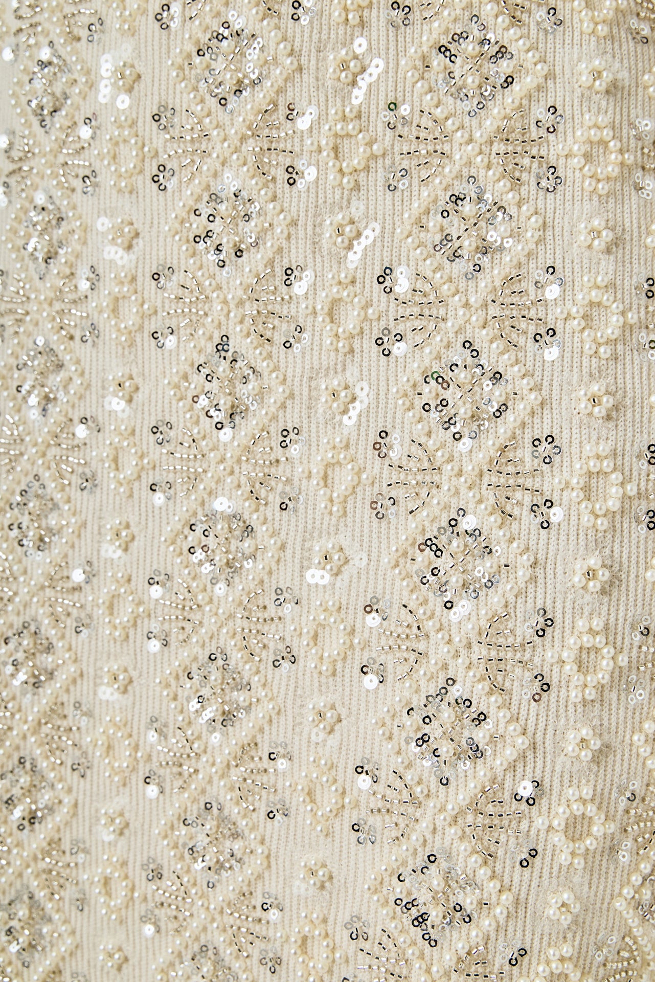 ENDLESS ROSE - Beaded Pearl Midi Skirt - SKIRTS available at Objectrare