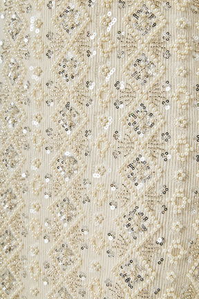 ENDLESS ROSE - Beaded Pearl Midi Skirt - SKIRTS available at Objectrare