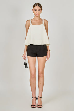ENDLESS ROSE - Pearl Trim Sleeveless Top - TOPS available at Objectrare