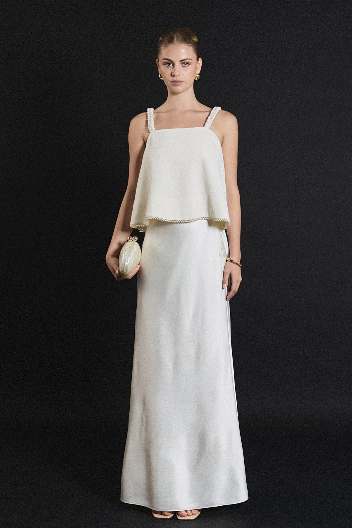 ENDLESS ROSE - Pearl Trim Sleeveless Top - TOPS available at Objectrare