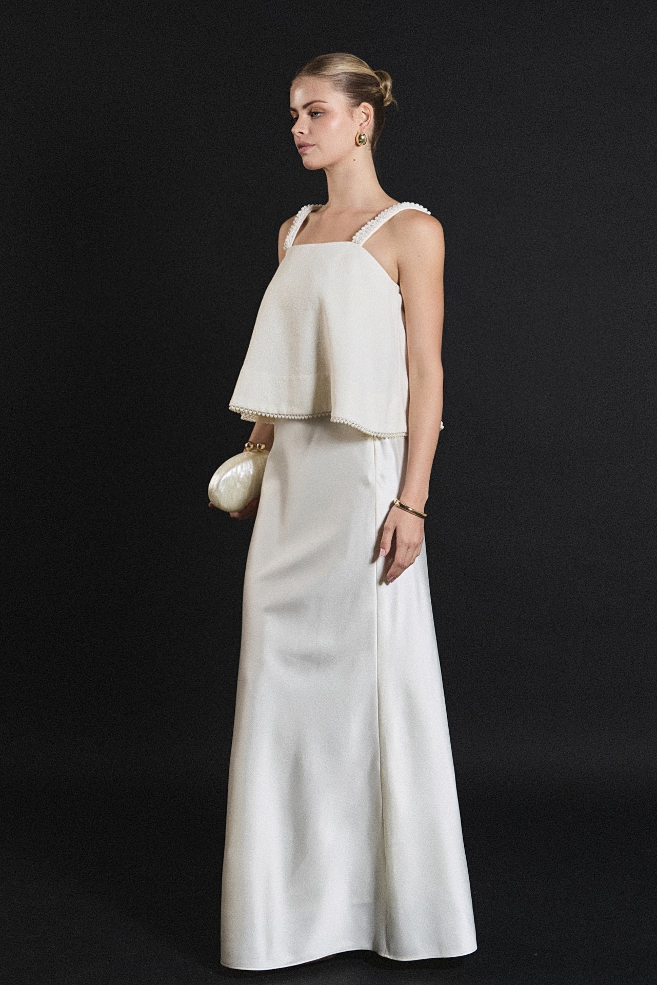 ENDLESS ROSE - Pearl Trim Sleeveless Top - TOPS available at Objectrare