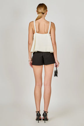 ENDLESS ROSE - Pearl Trim Sleeveless Top - TOPS available at Objectrare