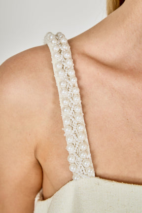 ENDLESS ROSE - Pearl Trim Sleeveless Top - TOPS available at Objectrare