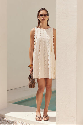 Ruffle Edge A-Line Mini Dress