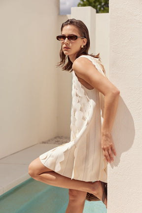 Ruffle Edge A-Line Mini Dress