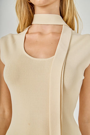ENDLESS ROSE - Knitted Neckband Top - TOPS available at Objectrare