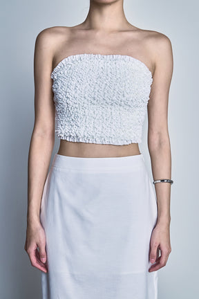 Smocking Detail Tube Top