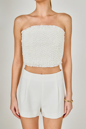 Smocking Detail Tube Top