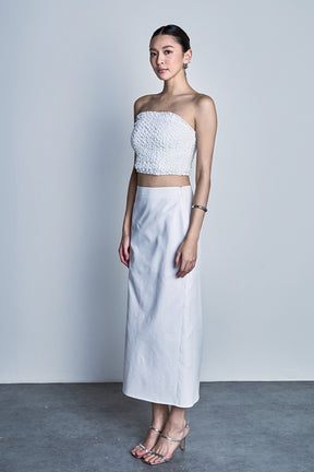 Smocking Detail Tube Top