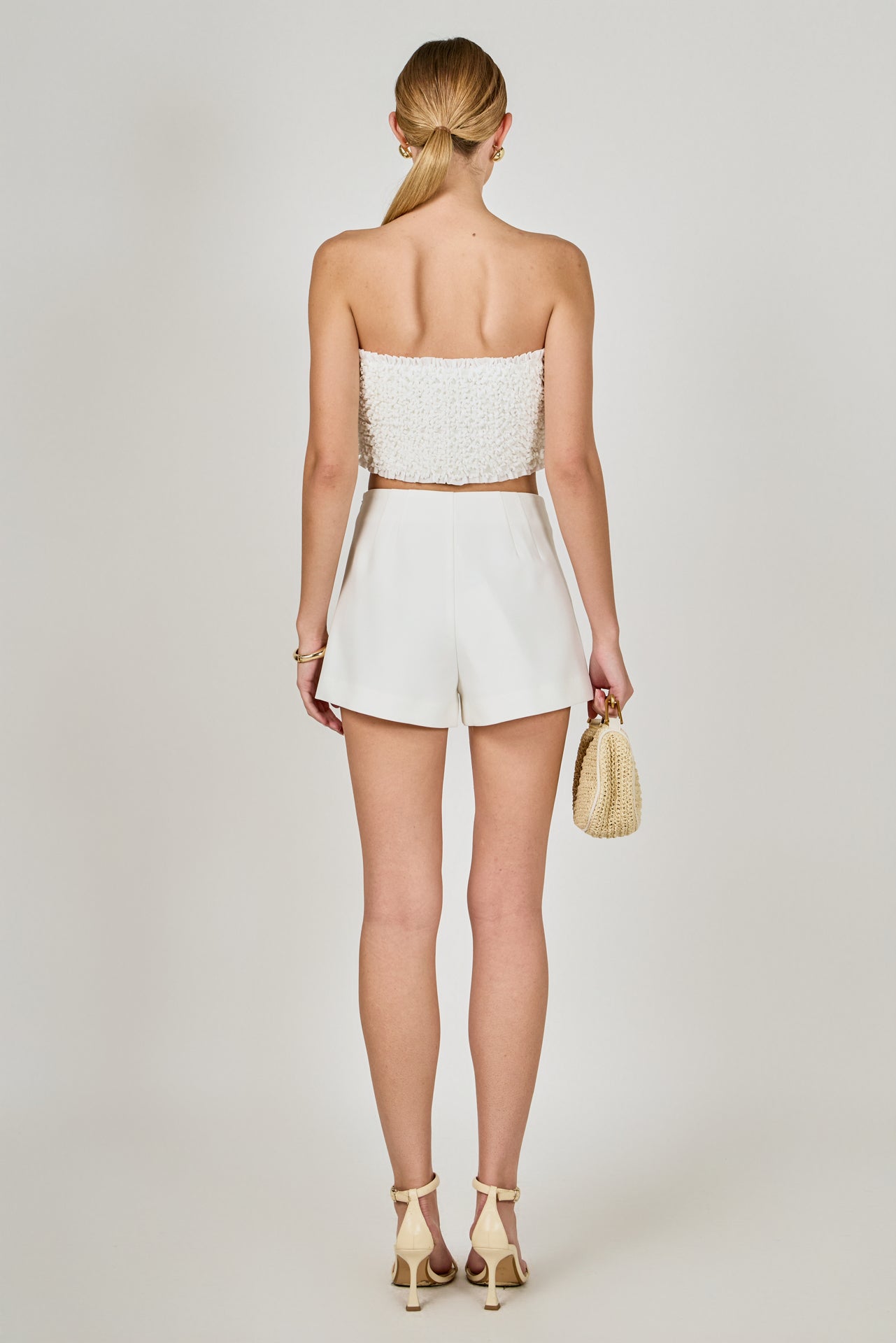 Smocking Detail Tube Top