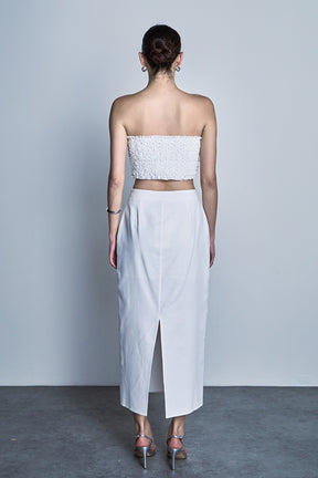 ENDLESS ROSE - Smocking Detail Tube Top - TOPS available at Objectrare