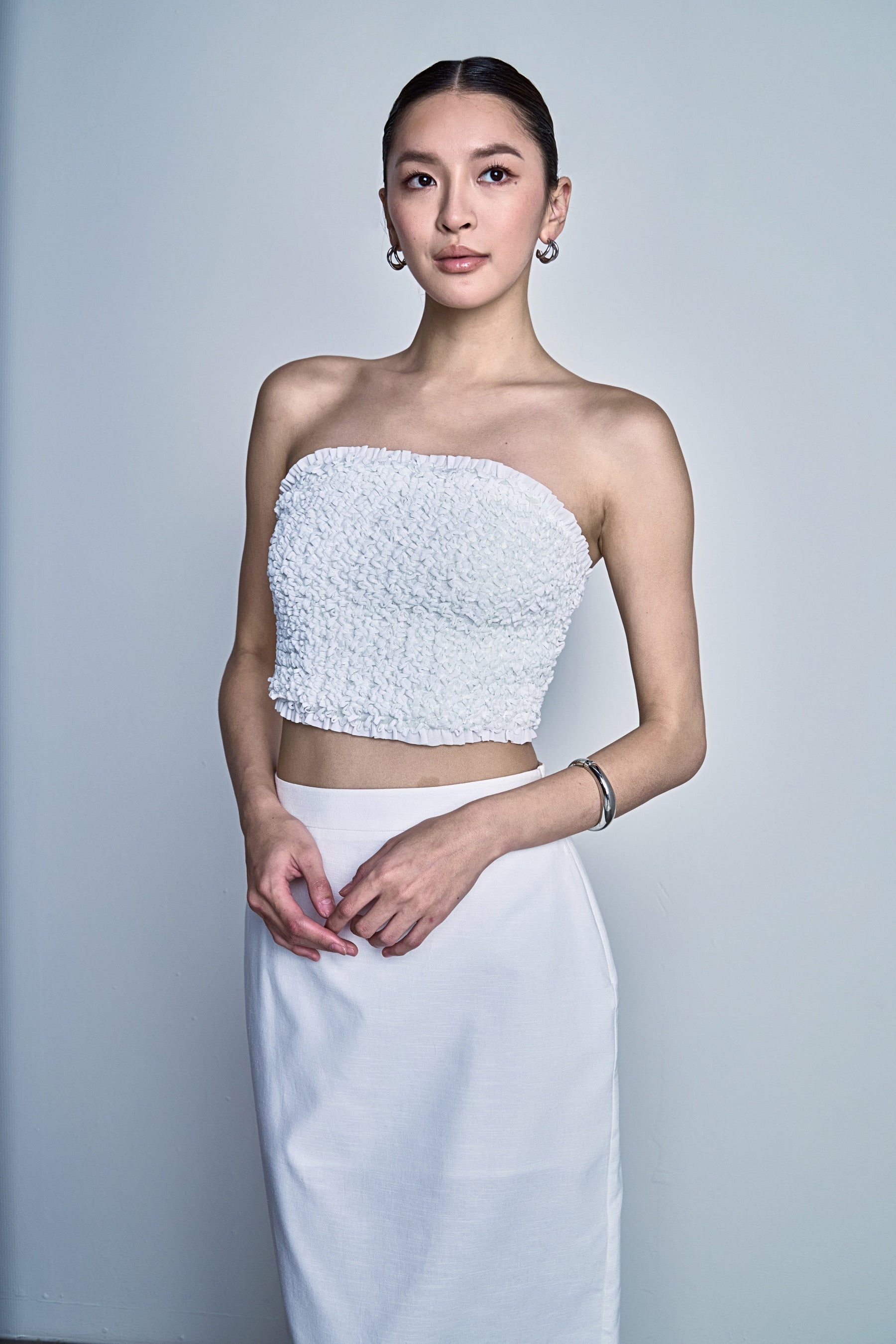 Smocking Detail Tube Top