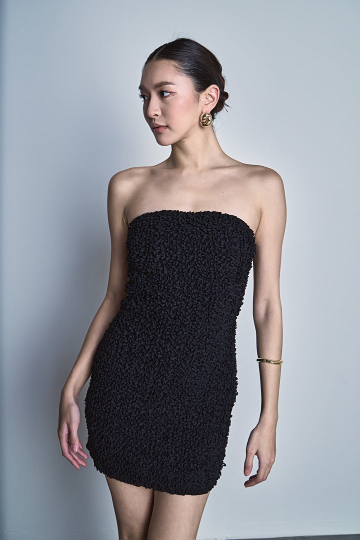 ENDLESS ROSE - Strapless Smocking Detail Bodycon Mini Dress - DRESSES available at Objectrare