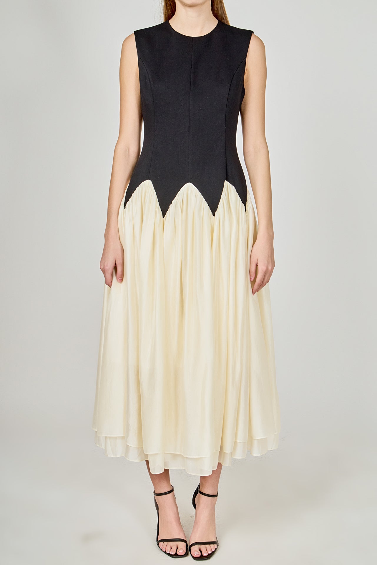 ENDLESS ROSE - Contrast Color Midi Dress - DRESSES available at Objectrare