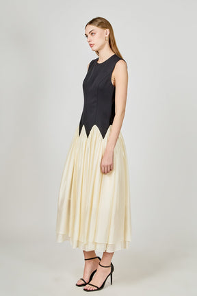 ENDLESS ROSE - Contrast Color Midi Dress - DRESSES available at Objectrare