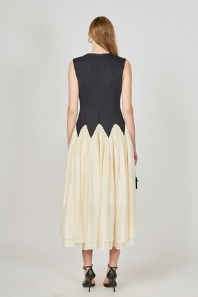 ENDLESS ROSE - Contrast Color Midi Dress - DRESSES available at Objectrare