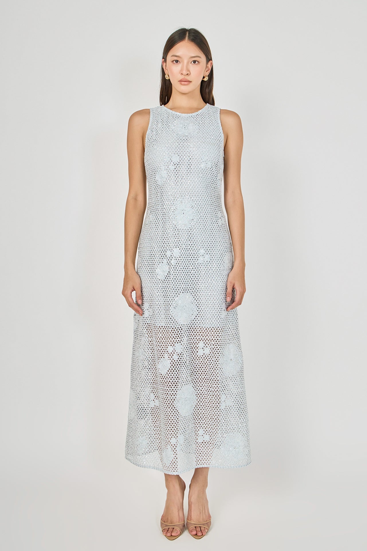 ENDLESS ROSE - Textured Sleeveless Maxi Dress - DRESSES available at Objectrare