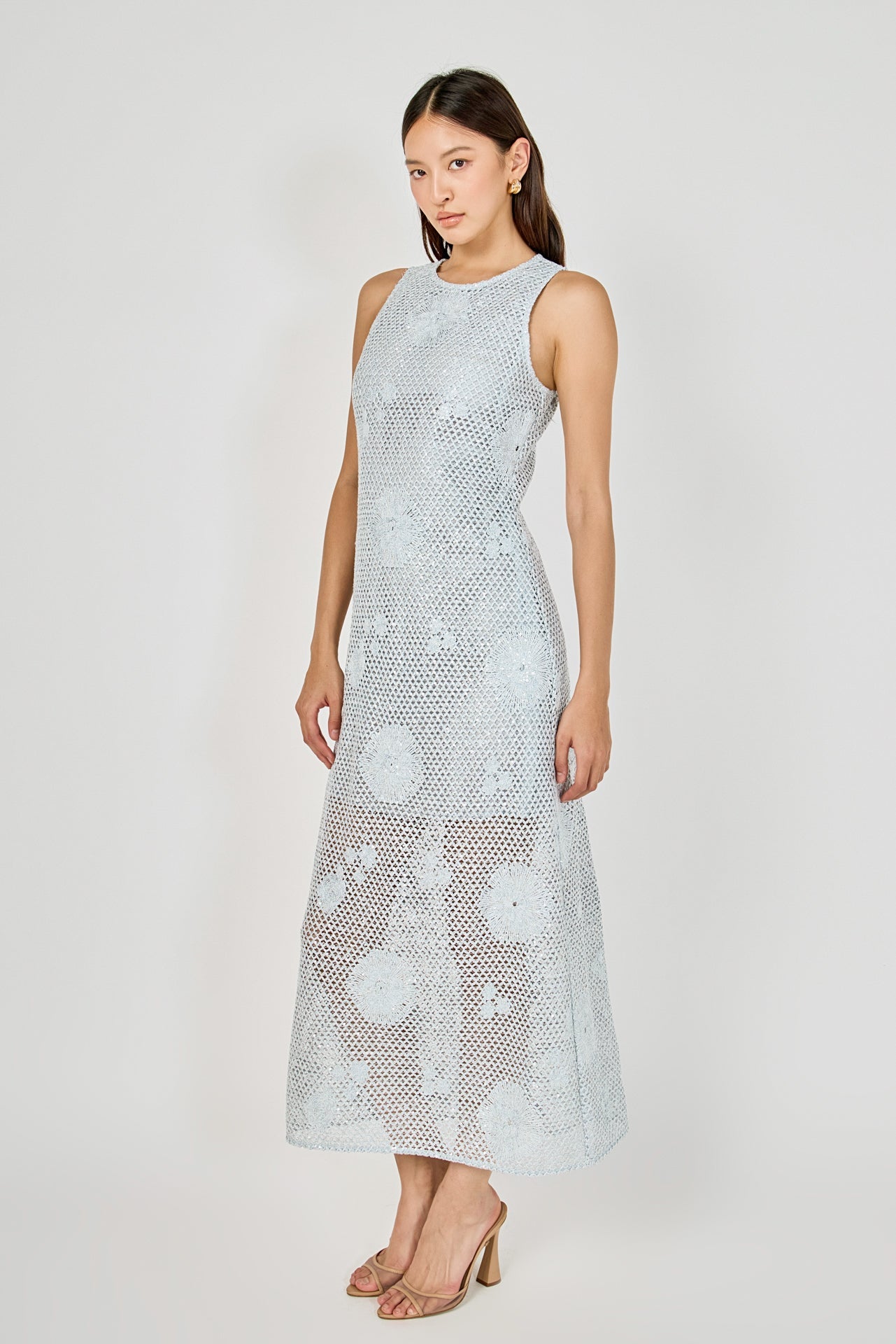 ENDLESS ROSE - Textured Sleeveless Maxi Dress - DRESSES available at Objectrare